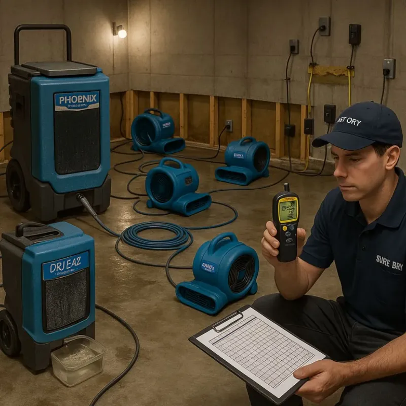 Structural Drying and Dehumidification process in Calumet City, IL